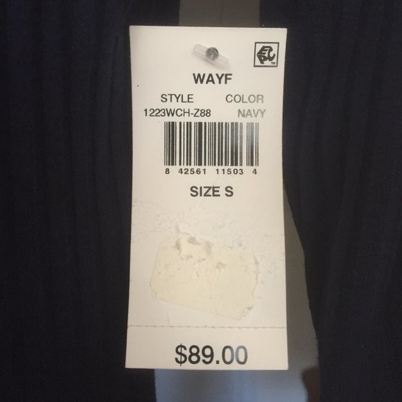 WAYF Blue Deep V-Neck BodyCon Long Sleeve Dress S - Picture 9 of 11